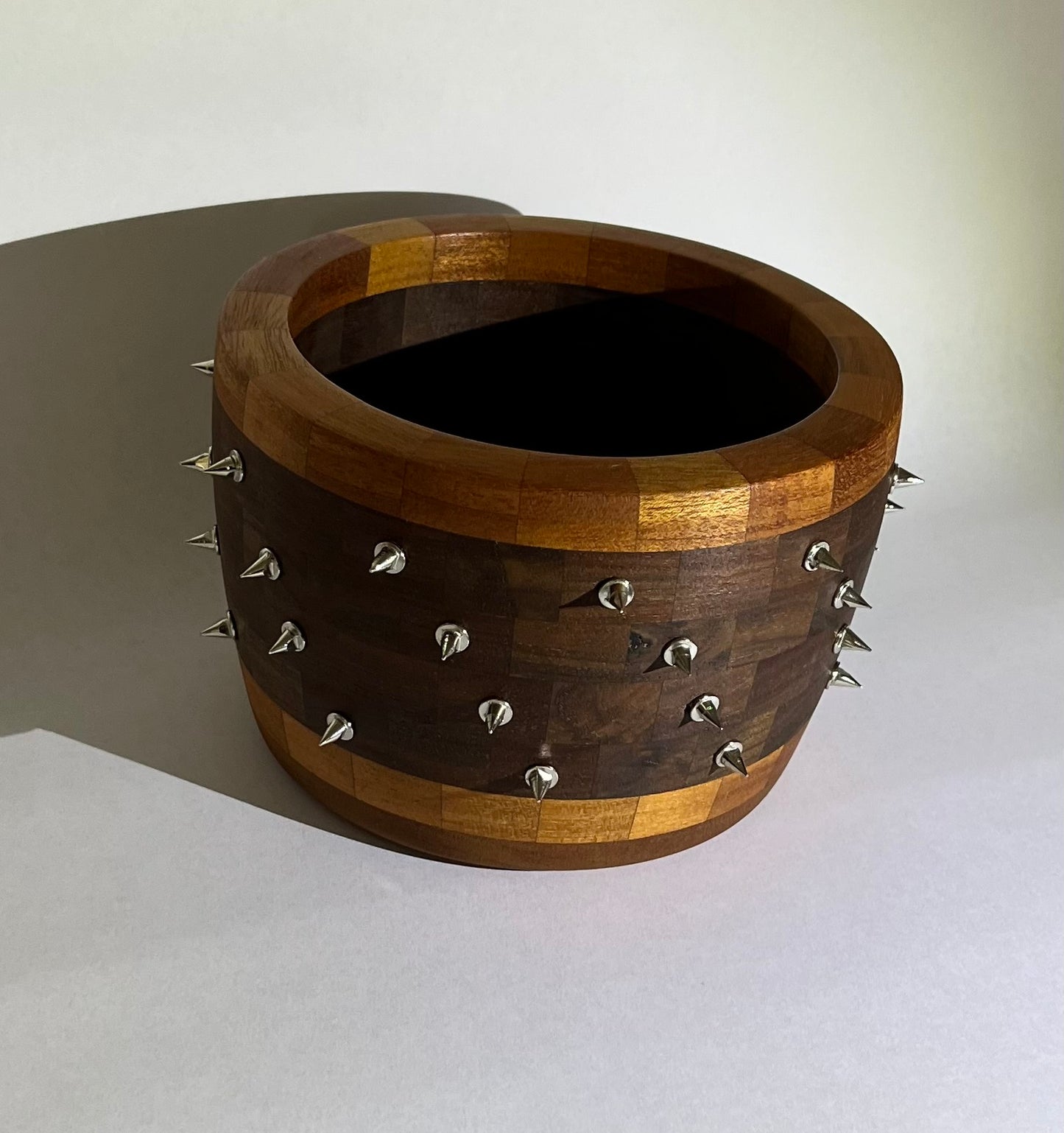 Walnut/ Mahogany spiked bowl