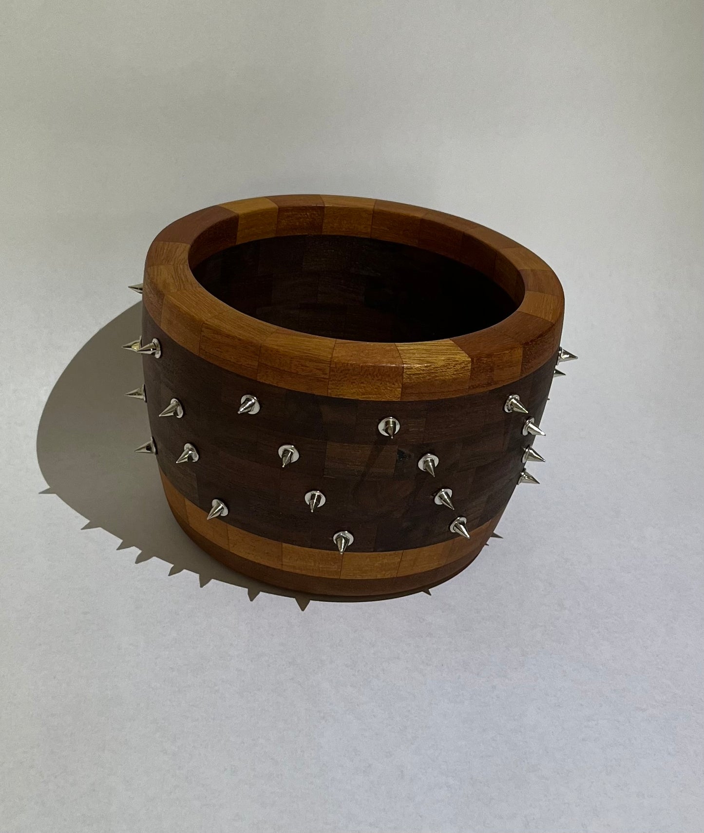 Walnut/ Mahogany spiked bowl