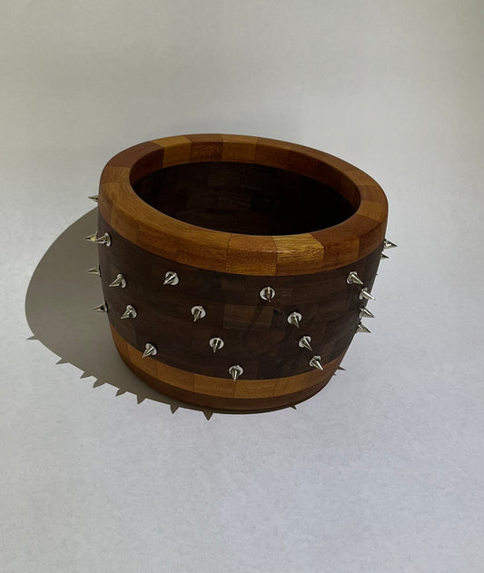Walnut/ Mahogany spiked bowl
