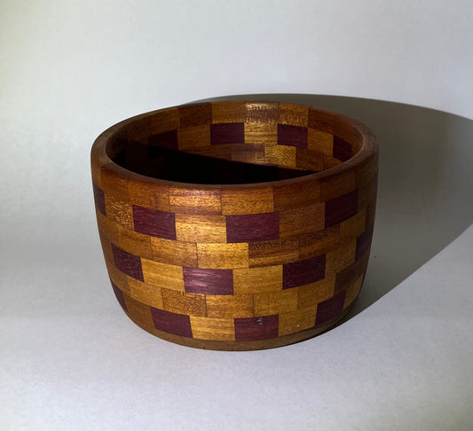 Purple Heart/ Mahogany Segmented Bowl