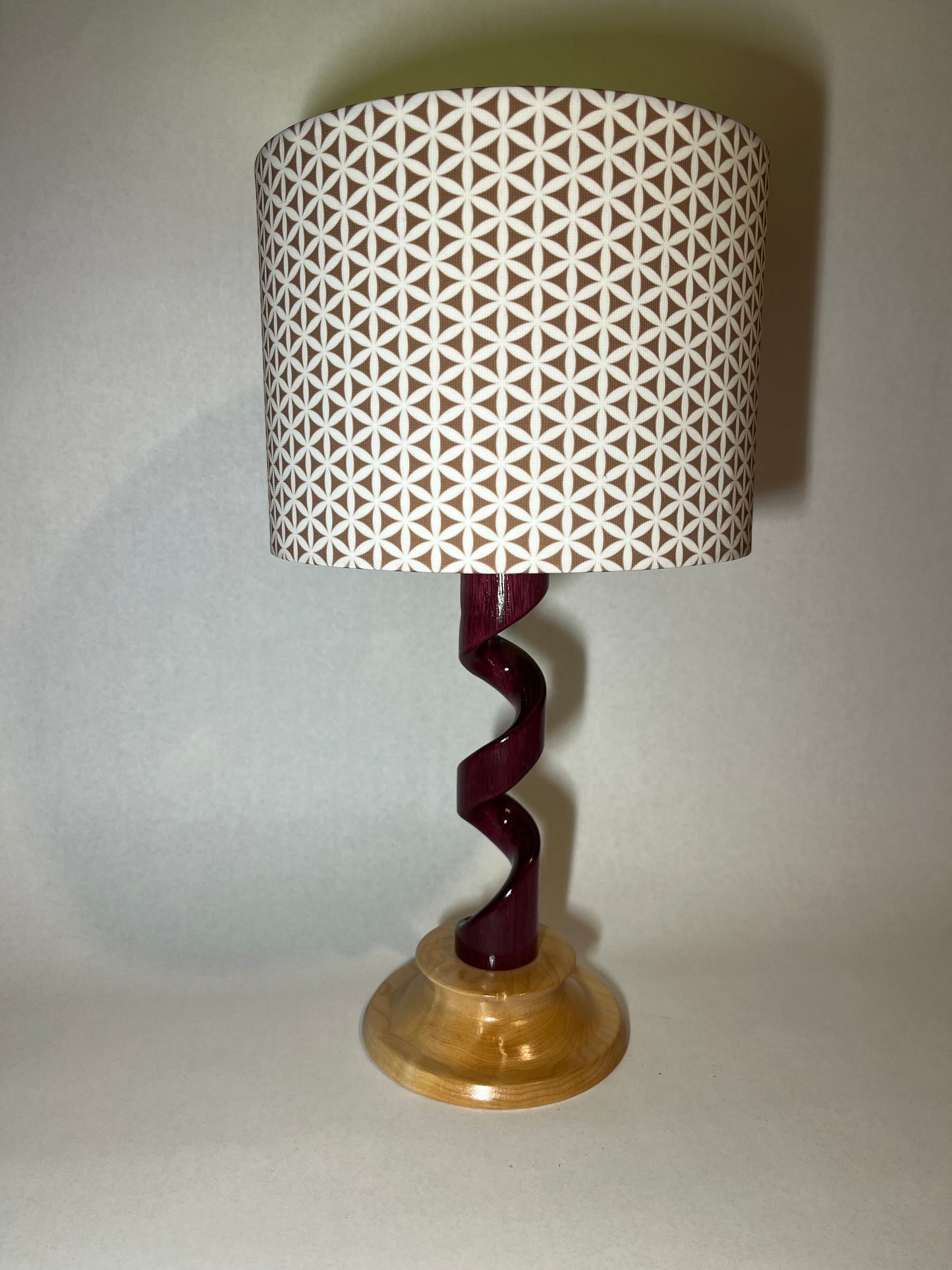 Purple Heart and maple desk lamp