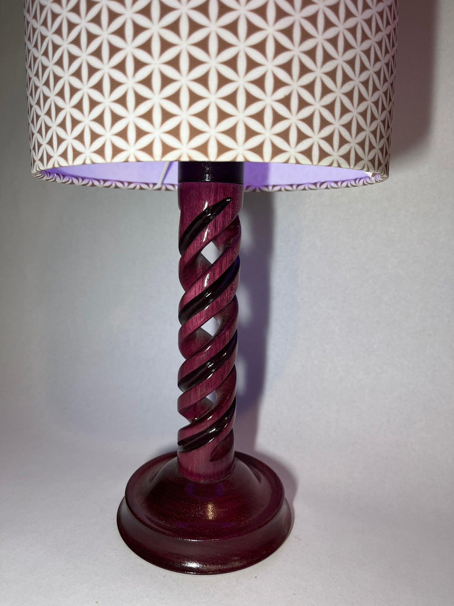Purple Heart and maple desk lamp
