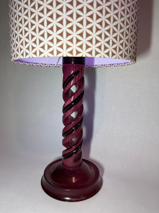Purple Heart and maple desk lamp