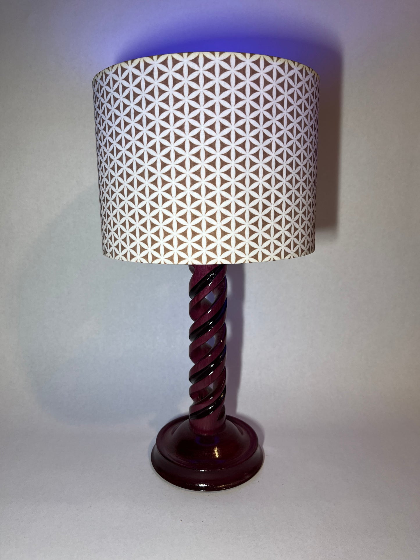 Purple Heart and maple desk lamp