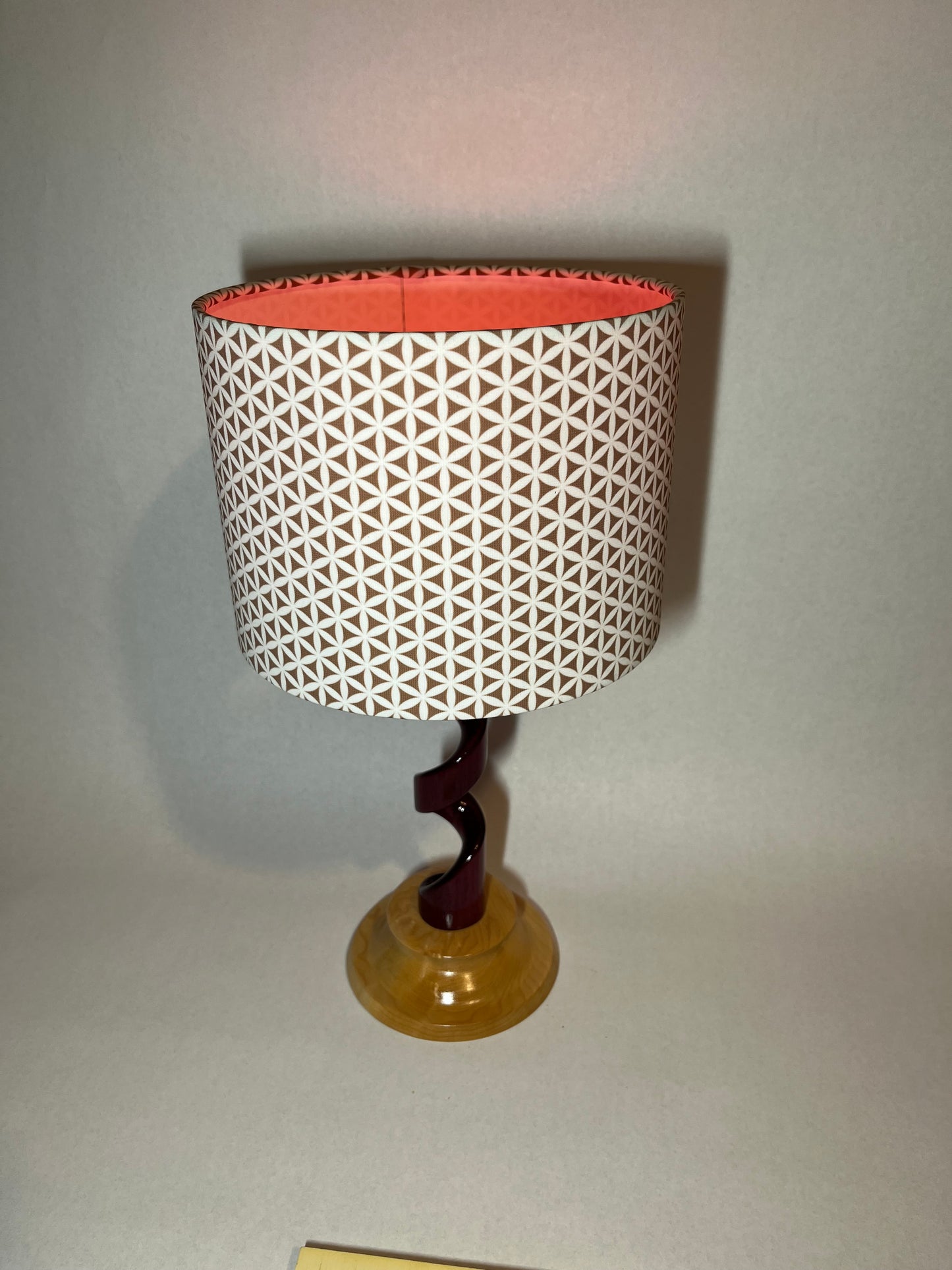 Purple Heart and maple desk lamp