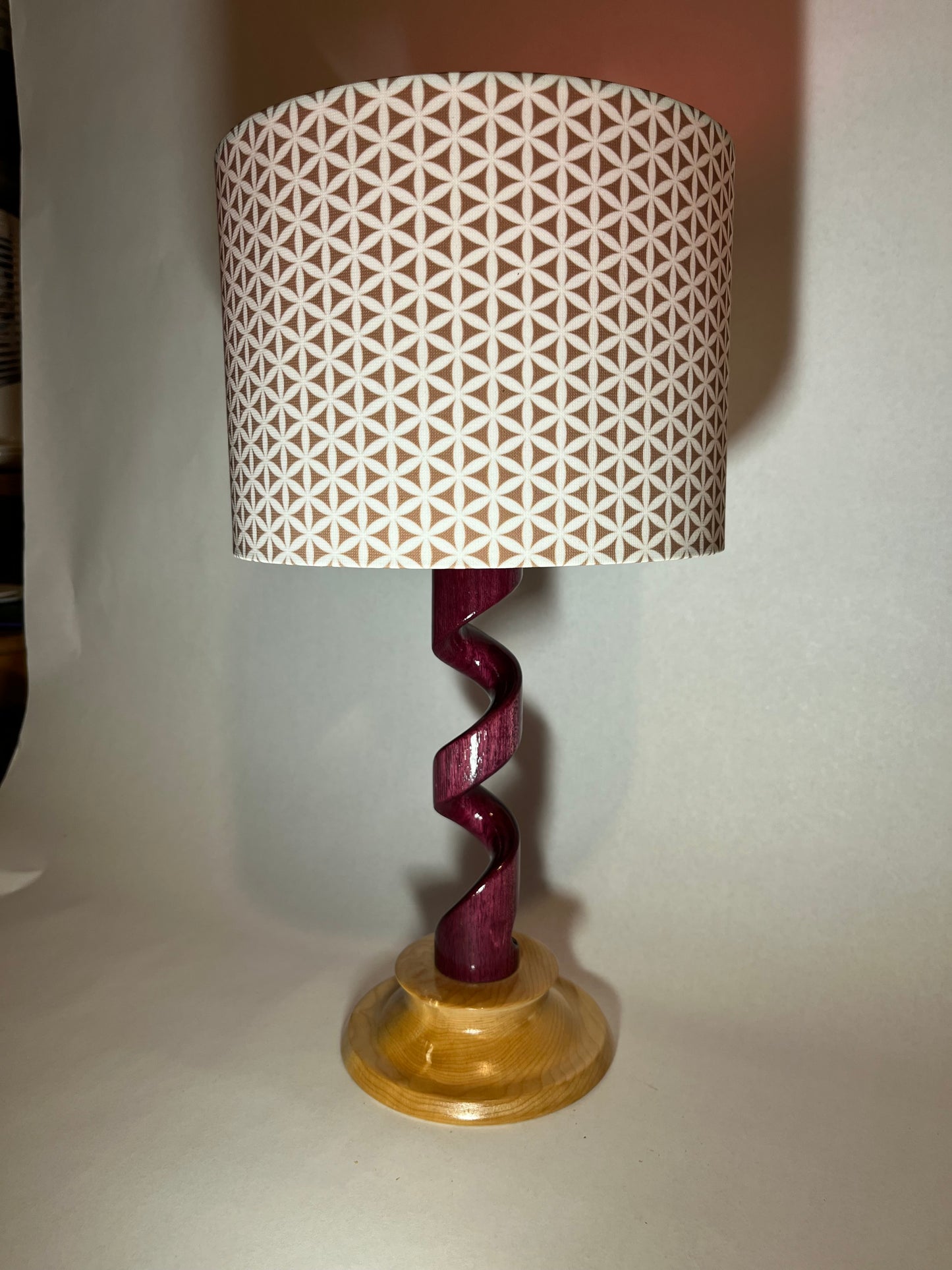 Purple Heart and maple desk lamp