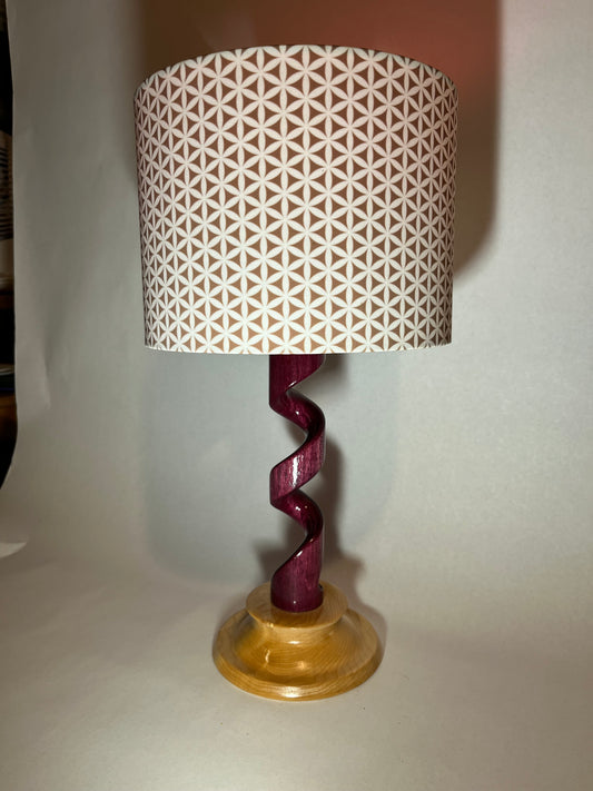 Purple Heart and maple desk lamp