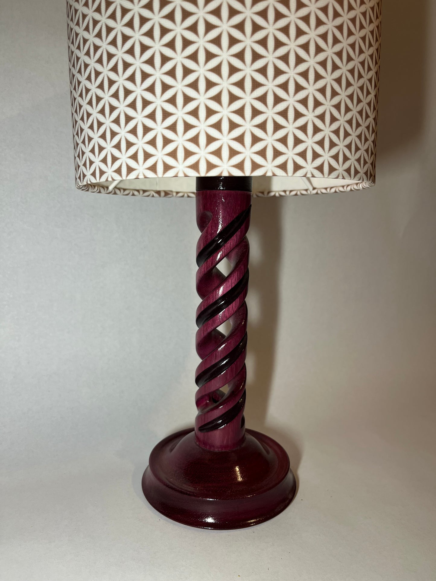 Purple Heart and maple desk lamp